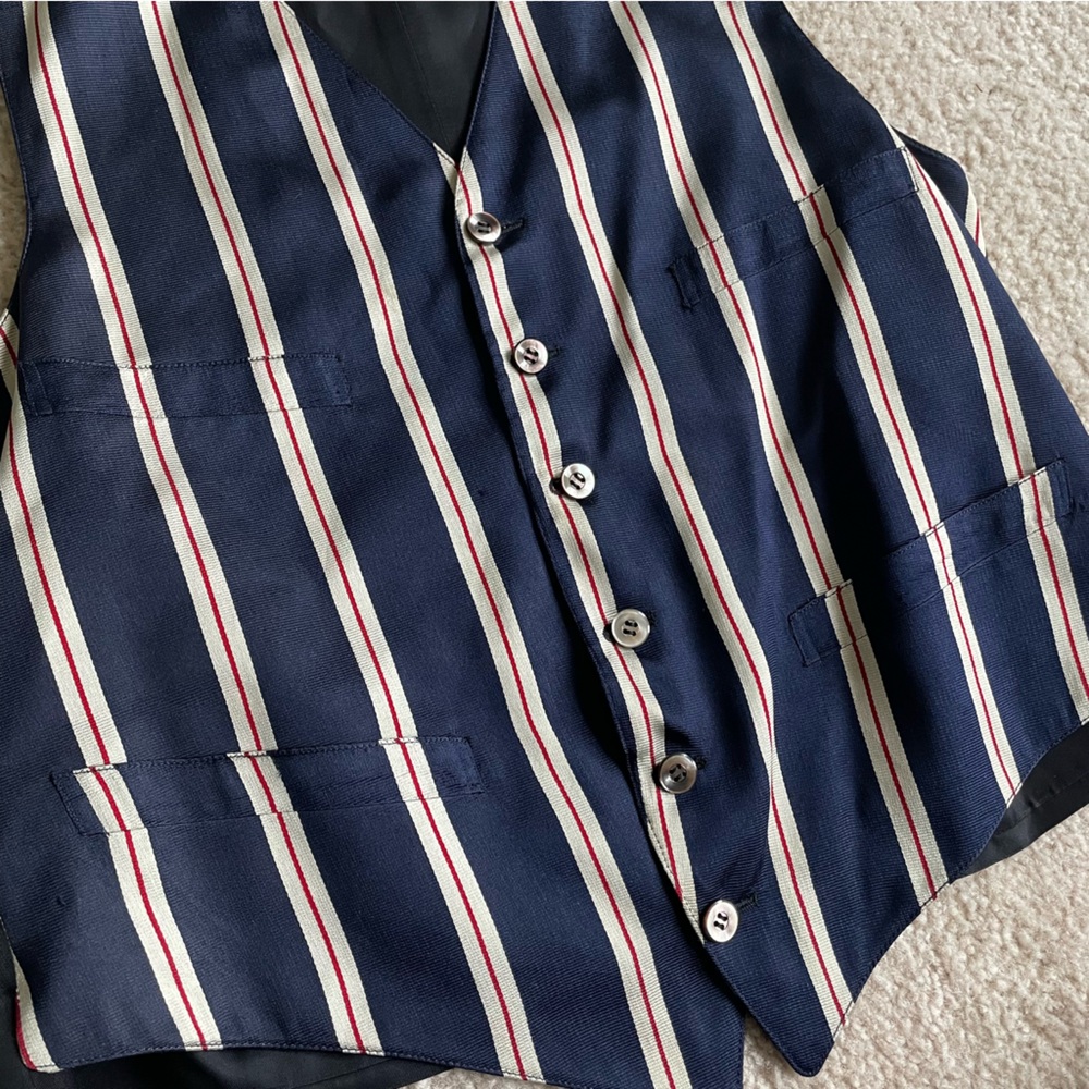 Navy, white, and red striped vest - Picture 4 of 6